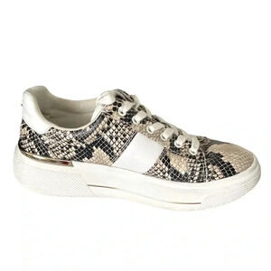 MARC FISHER | Drea Chunky Platform Snakeskin Print Lace-up Sneakers Size 6.5M